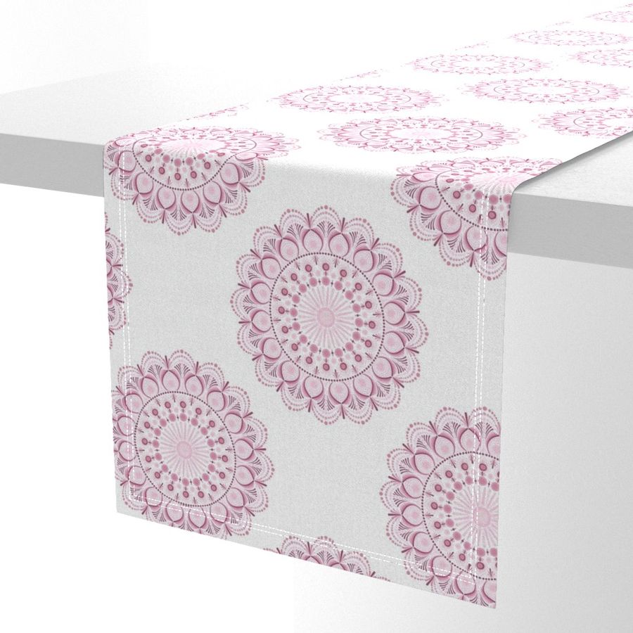12” Dusky Rose Confetti Lace Polka Dots Mandala - Medium