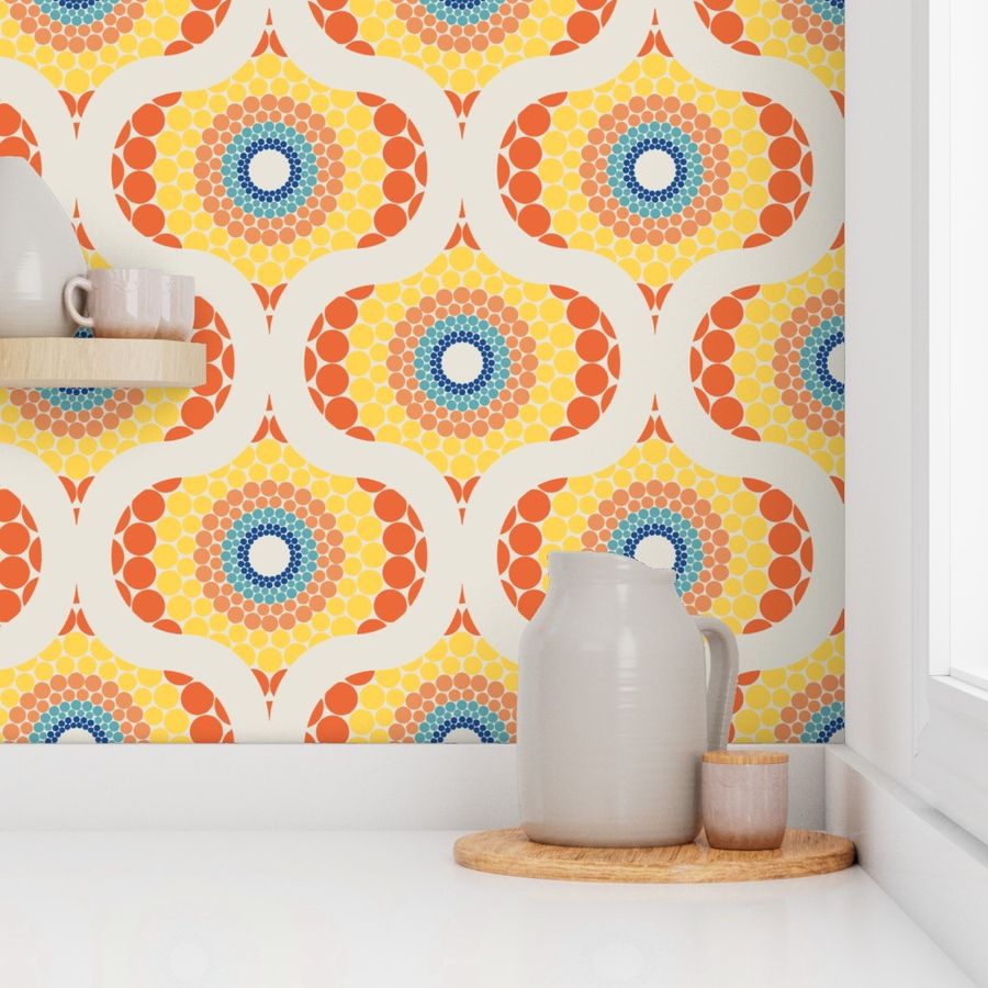 Medium Radiant Aegean Summer Retro Ogee Mandala