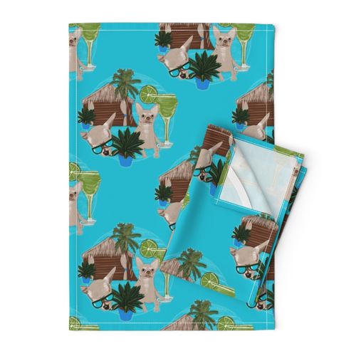 12” Chihuahuas Cabanas And Cocktails Polka Dots - Medium