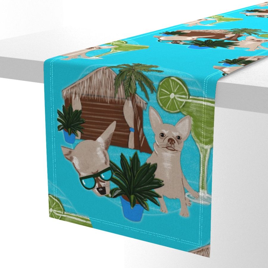 24” Chihuahuas Cabanas And Cocktails Polka Dots - Large
