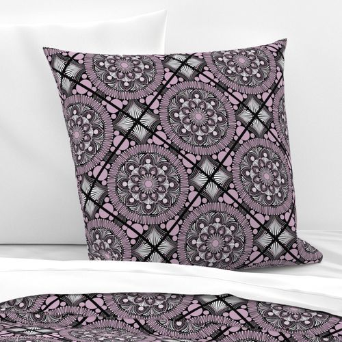 12” Intangible Pink Lavender Dot Mandala Diamond Tile - Medium