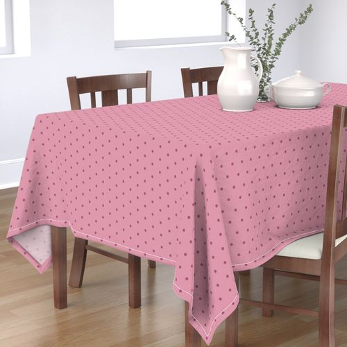 Geometric Dusky Rose Red Violet Polka Dots On Sea Pink