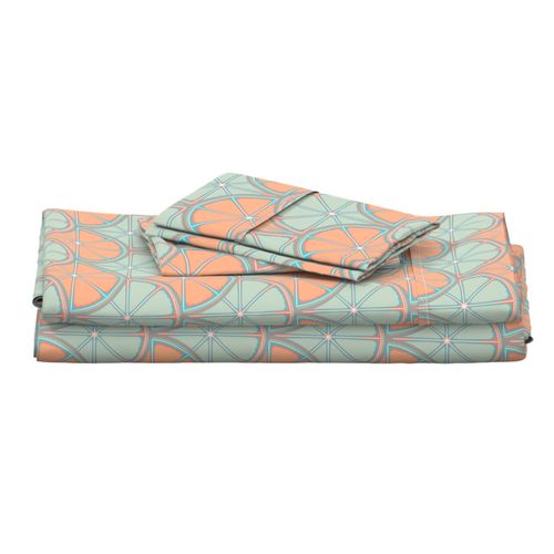 6” Retro Citrus Sunset on Sea Dot Mandala Scallop - Small