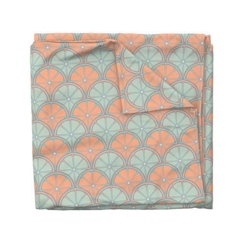 6” Retro Citrus Sunset on Sea Dot Mandala Scallop - Small