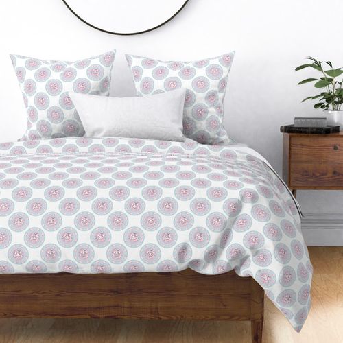 Small Cotton Candy Kawaii Bunny Polka Dot Mandala