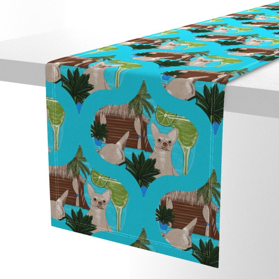 12” Chihuahuas Cabanas And Cocktails Retro Ogee - Medium