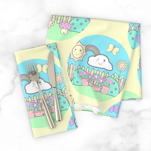 12” Cute Pastel Kawaii Garden Polka Dots - Medium