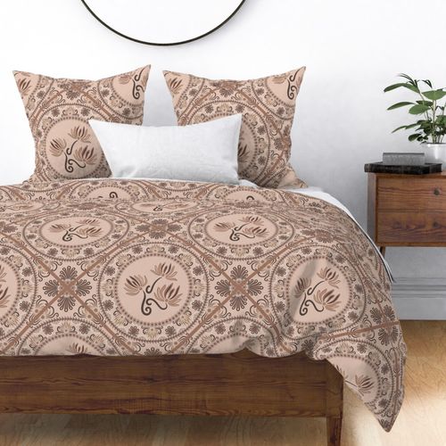 Large Mocha Rococo Revival Pantone Relaxed Elegance Diamond Tile