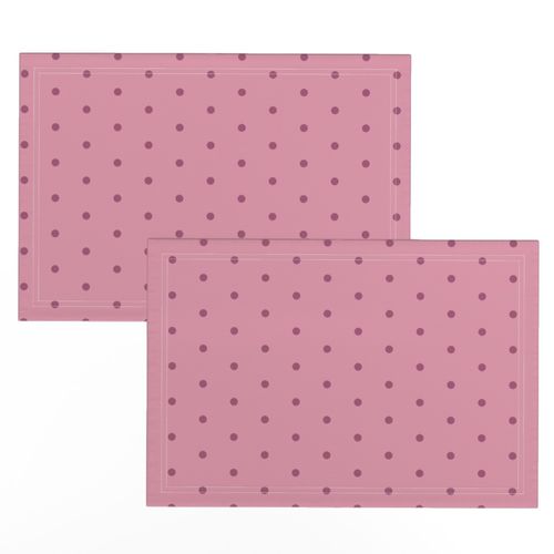 Geometric Dusky Rose Red Violet Polka Dots On Sea Pink