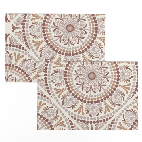 24” Warm Neutrals Cafe Ombre Dot Mandala Diamond Tile - Large