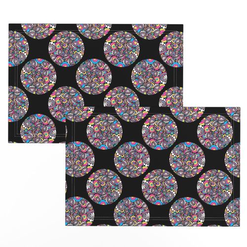 6” 80s Aerobics Rainbow Daisy Doodle Polka Dot - Small