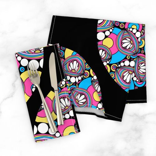 24” 80s Aerobics Rainbow Daisy Doodle Polka Dot - Large