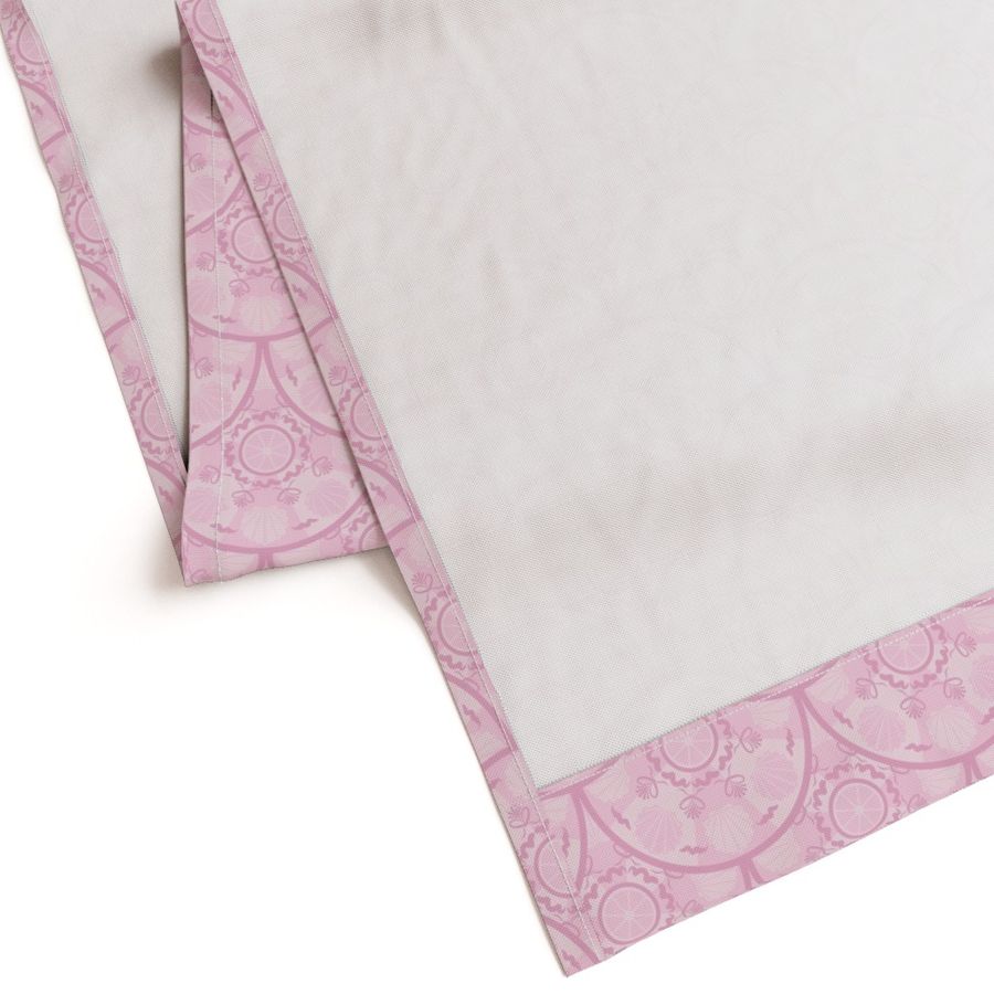 6” Dusky Rose Preppy In Pink Art Deco Scallop - Small