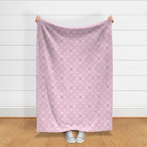 12” Dusky Rose Preppy In Pink Diamond Tile - Medium