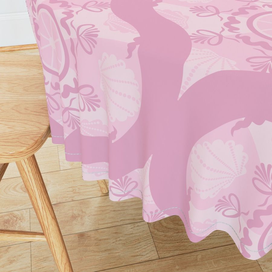 24” Dusky Rose Preppy In Pink Mid Mod Ogee - Large