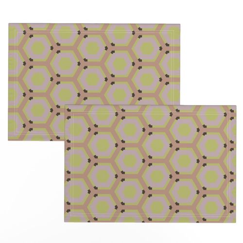 Geometric Warm Neutrals Colorful Honeycomb Hexagons