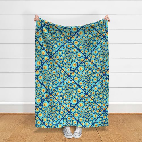 Large Starry Night On Sea Doodle Diamond Tile