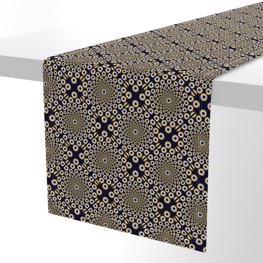 Small We Are Watching You Navy And Gold Diamond Tile