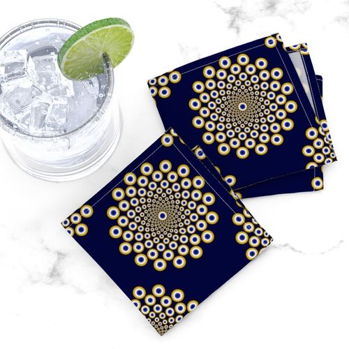 Small We Are Watching You Navy And Gold Polka Dots