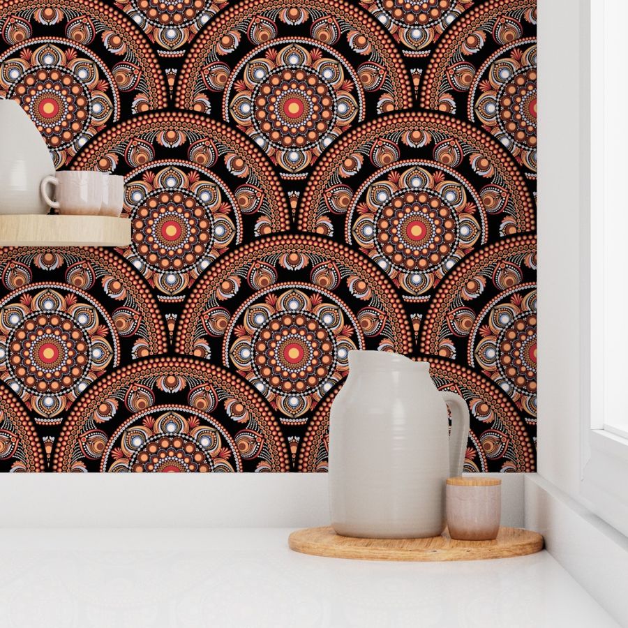 Medium Safari Sunset Bohemian Star Fall Art Deco Mandala