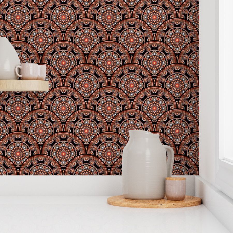 Small Safari Sunset Bohemian Star Fall Art Deco Mandala