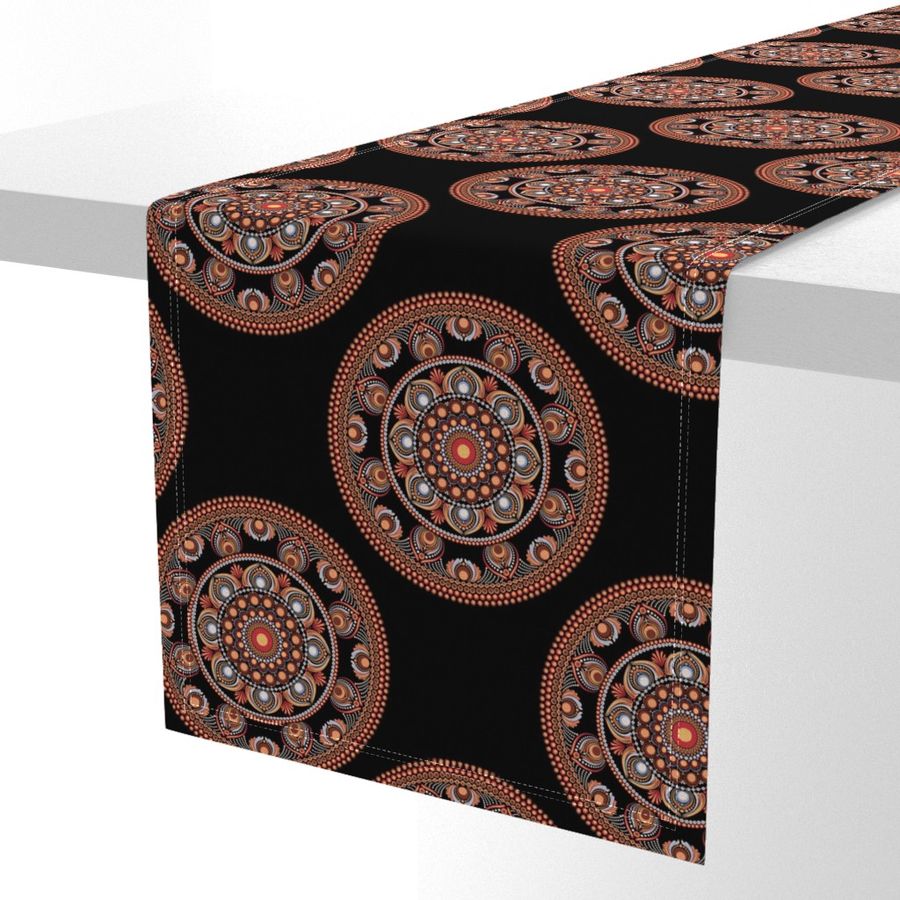 Medium Safari Sunset Bohemian Star Fall Polka Dot Mandala