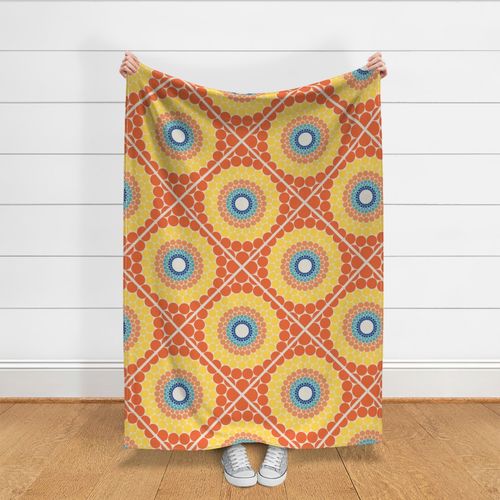 Large Radiant Aegean Summer Diamond Tile Mandala