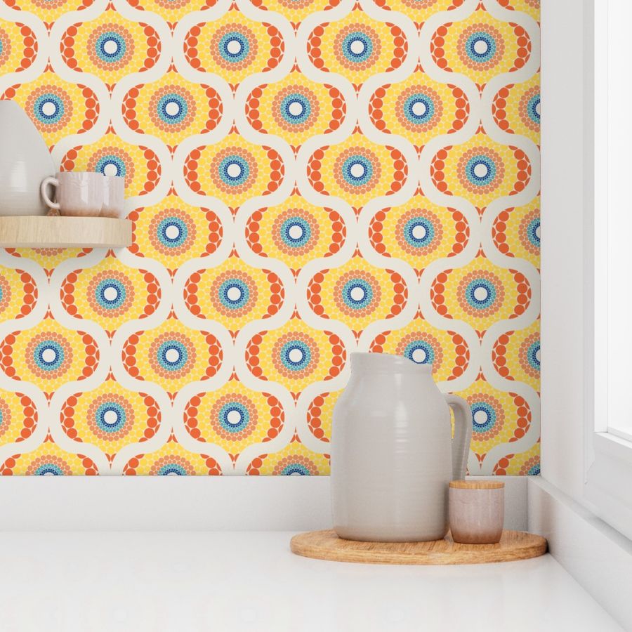 Small Radiant Aegean Summer Retro Ogee Mandala