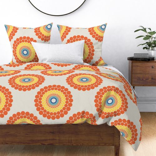 Large Radiant Aegean Summer Polka Dot Mandala