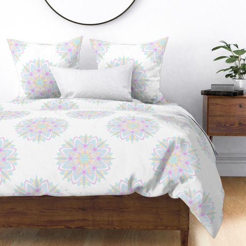 Large Pastel Rainbow Ice Cream Sundae Polka Dot Mandala