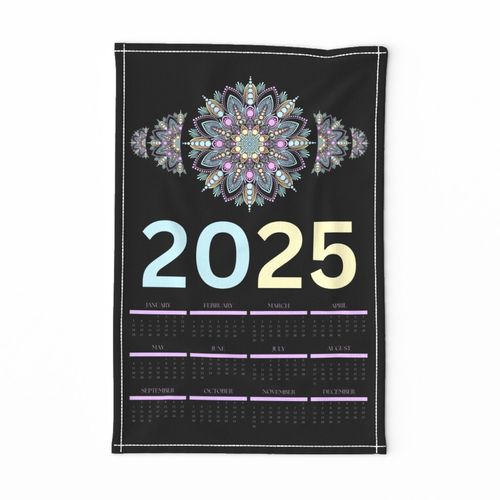 Pastel Rainbow Dreamy Dot Mandala Calendar 2025