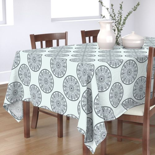 Medium Floral Harmony Silver Smoke Polka Dot Mandala