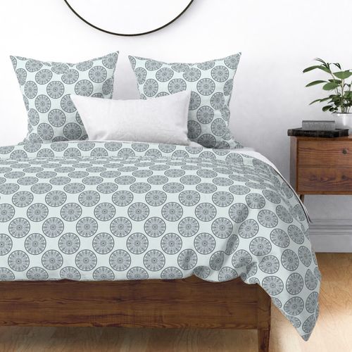 Small Floral Harmony Silver Smoke Polka Dot Mandala