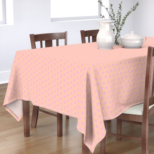 Geometric Pastel Rainbow Light Hot Pink Flowers On Apricot