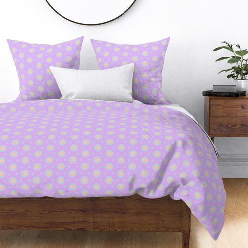 Geometric Pastel Rainbow Colorful Bullseyes And Hexagons
