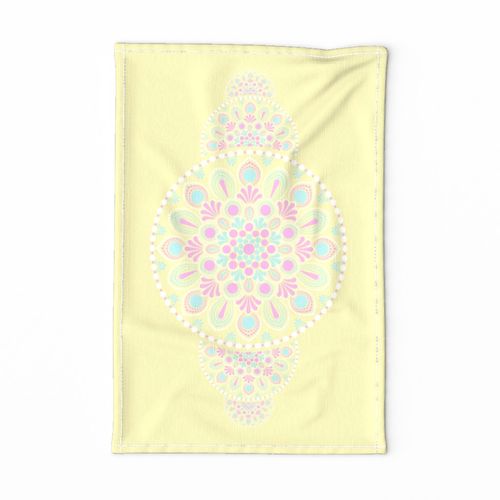 Ornamental Pastel Rainbow Rosette Serenity Dot Mandala