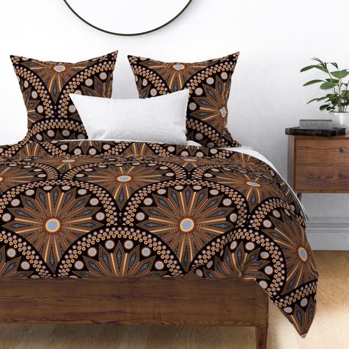 Large Safari Sunset Medicine Wheel Art Deco Mandala