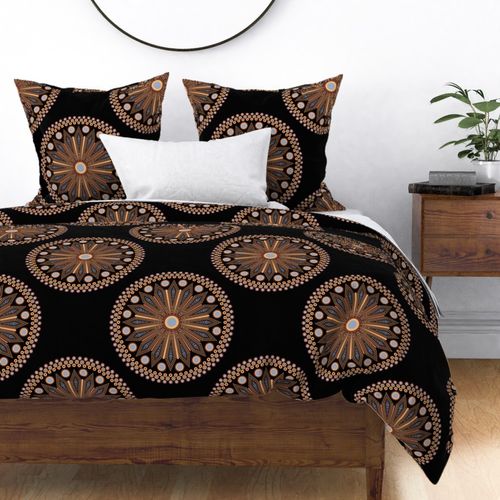 Large Safari Sunset Medicine Wheel Polka Dot Mandala
