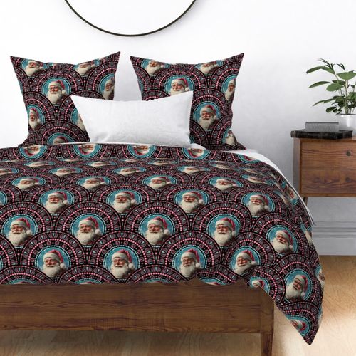 Medium Retro Santa Dot Mandala Art Deco Scallops