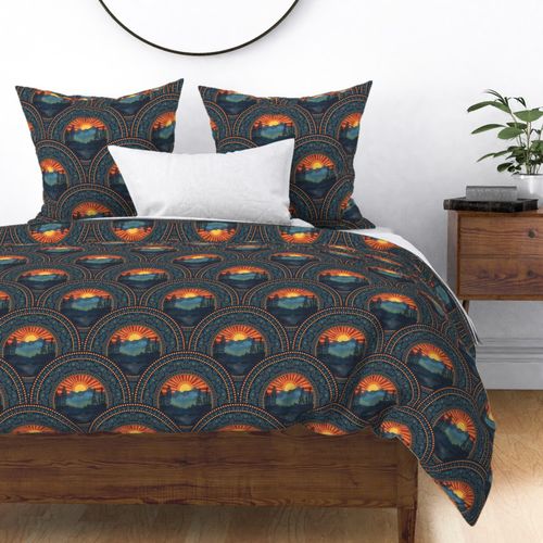 Medium Vintage Wilderness Dot Mandala Art Deco Scallops