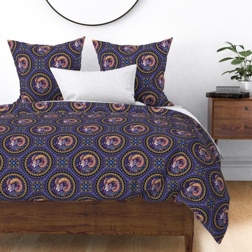 Medium Whimsical Aries Dot Mandala Diamond Tile
