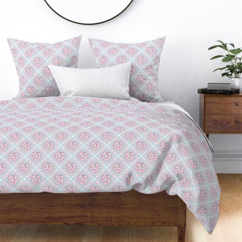 Small Cotton Candy Kawaii Bunny Dot Mandala Diamond Tile
