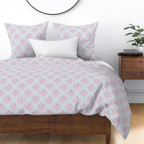 Medium Cotton Candy Kawaii Bunny Dot Mandala Art Deco Fans