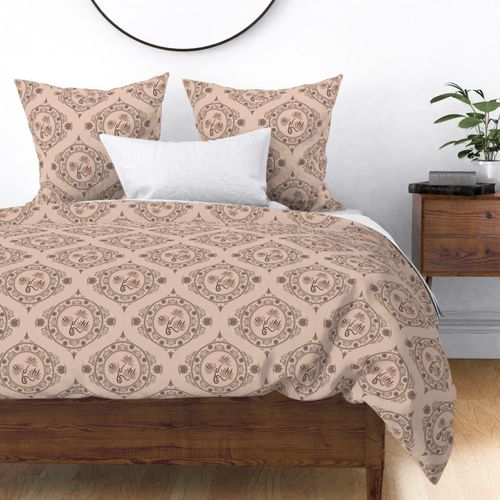 Medium Mocha Rococo Revival Pantone Relaxed Elegance Ogee Damask