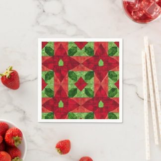 Cheater Quilt Floral Poinsettia Découpage Napkins