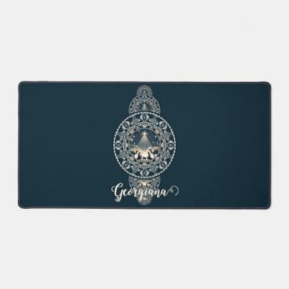Custom Name Holy Star of Wonder Ornamental Mandala Desk Mat