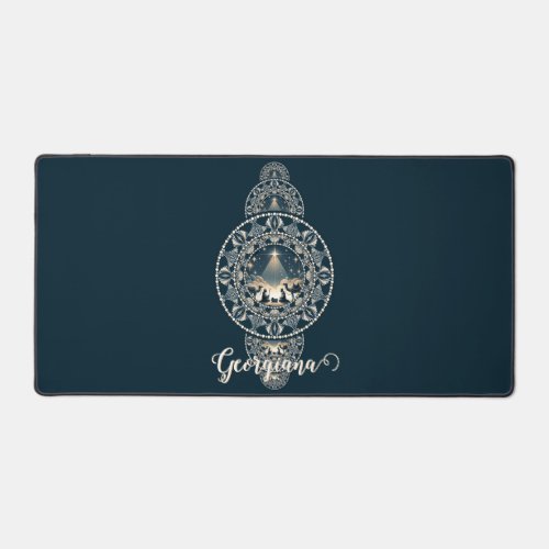 Custom Name Holy Star of Wonder Ornamental Mandala Desk Mat