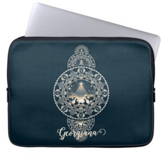 Custom Name Holy Star of Wonder Ornamental Mandala Laptop Sleeve