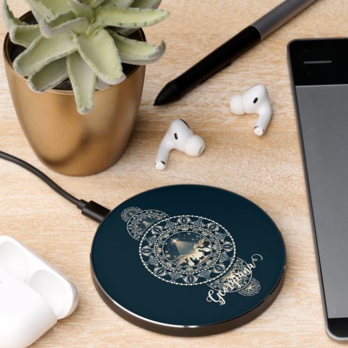 Custom Name Holy Star of Wonder Ornamental Mandala Wireless Charger