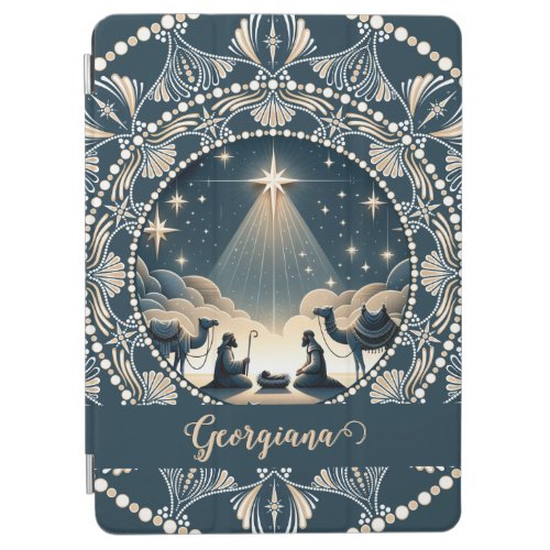 Custom Name Star of Wonder Nativity Dot Mandala iPad Air Cover